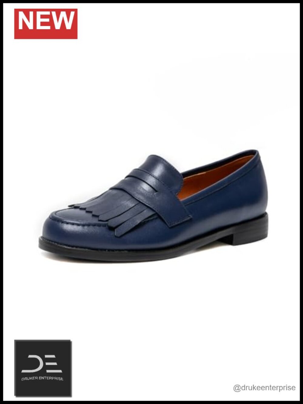 Leather Fringe Loafer Slip-On Flat Low Heel Comfortable